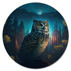 Коврик для мыши Сова в ночном лесу, d.20см KM1047