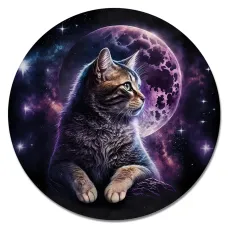 Коврик для мыши Космический кот, d.20см KM1057