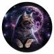 Коврик для мыши Космический кот, d.20см KM1057