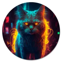 Коврик для мыши Киберпанк кот, d.20см KM1064