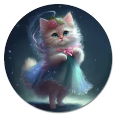 Коврик для мыши Котенок в платье, d.20см KM1065