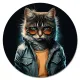 Коврик для мыши Крутой кот, d.20см KM1066