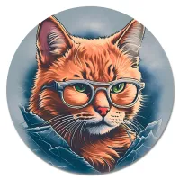 Коврик для мыши Кот в очках, d.20см KM1069