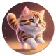 Коврик для мыши Котенок в прыжке, d.20см KM1071