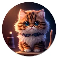 Коврик для мыши Котенок в очках, d.20см KM1073