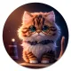 Коврик для мыши Котенок в очках, d.20см KM1073
