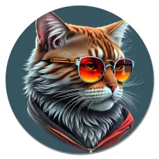 Коврик для мыши Рыжий кот, d.20см KM1077