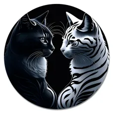 Коврик для мыши Коты Инь - Ян, d.20см KM1079