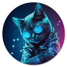 Коврик для мыши Кот в очках, d.20см KM1080