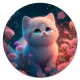 Коврик для мыши Котенок на лугу, d.20см KM1084