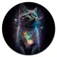 Коврик для мыши Кот космос, d.20см KM1090