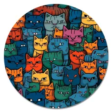 Коврик для мыши Коты паттерн, d.20см KM1094