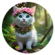 Коврик для мыши Котенок с венком, d.20см KM1095