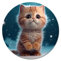Коврик для мыши Котенок на снегу, d.20см KM1096