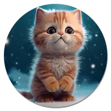 Коврик для мыши Котенок на снегу, d.20см KM1096