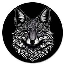 Коврик для мыши Лиса чб, d.20см KM1102