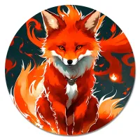Коврик для мыши Огненная лиса, d.20см KM1103