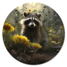 Коврик для мыши Енот в лесу, d.20см KM1109