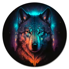 Коврик для мыши Волк, d.20см KM1112
