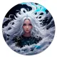Коврик для мыши Девушка и волны, d.20см KM1125
