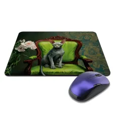 Коврик для мыши 22х18см Кот сфинкс на кресле KMP667