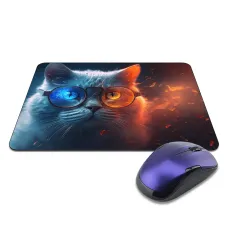 Коврик для мыши 22х18см Кот в круглых очках KMP671