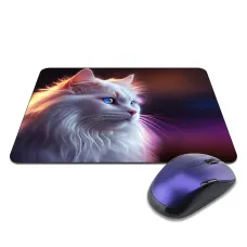 Коврик для мыши 22х18см Белая кошка KMP676