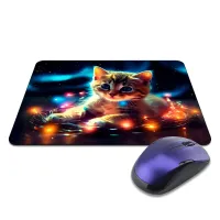 Коврик для мыши 22х18см Котенок с гирляндой KMP680