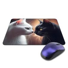 Коврик для мыши 22х18см Влюбленные кошки Инь - Ян KMP699