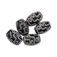 Тибетская бусина Дзи 9 глаз, нат. агат выс. кач-ва, ~13х10мм, 1шт. BDZS-057