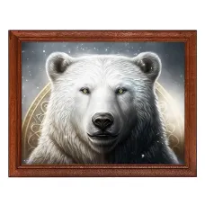 Постер в рамке 22х17см Белый медведь POSG-0288