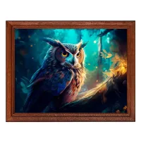 Постер в рамке 22х17см Сова в лесу POSG-0292