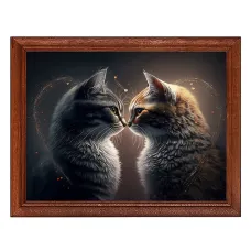 Постер в рамке 22х17см Влюбленные кошки POSG-0297