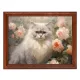 Постер в рамке 22х17см Кот и цветы POSG-0298