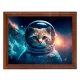 Постер в рамке 22х17см Кот космос POSG-0303