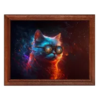 Постер в рамке 22х17см Персидский кот в очках POSG-0310