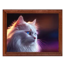 Постер в рамке 22х17см Белая кошка POSG-0316