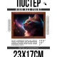 Постер в рамке 22х17см Кот галактика POSG-0325