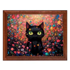 Постер в рамке 22х17см Кот в цветах POSG-0331