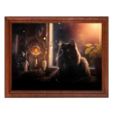 Постер в рамке 22х17см Кот у окна POSG-0332