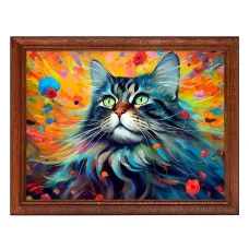 Постер в рамке 22х17см Кот акварель POSG-0334