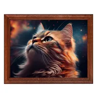 Постер в рамке 22х17см Кот макро POSG-0335