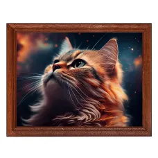 Постер в рамке 22х17см Кот макро POSG-0335