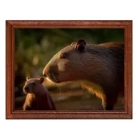 Постер в рамке 22х17см Капибары POSG-0351
