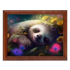 Постер в рамке 22х17см Спящий ленивец POSG-0352