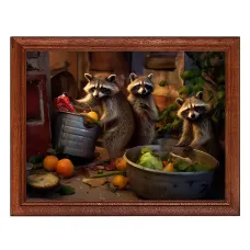 Постер в рамке 22х17см Еноты POSG-0356