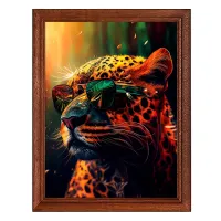 Постер в рамке 17х22см Леопард в очках POSV-0351