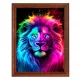 Постер в рамке 17х22см Неоновый лев POSV-0353