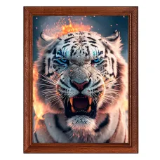 Постер в рамке 17х22см Рык белого тигра POSV-0359