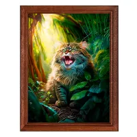 Постер в рамке 17х22см Лесной кот POSV-0371